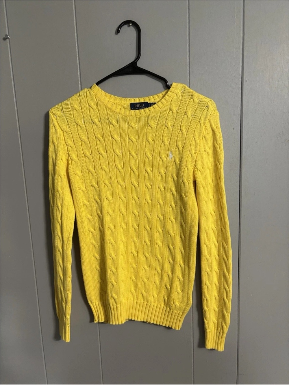 Ralph Lauren Yellow Cable-Knit Crewneck Sweater